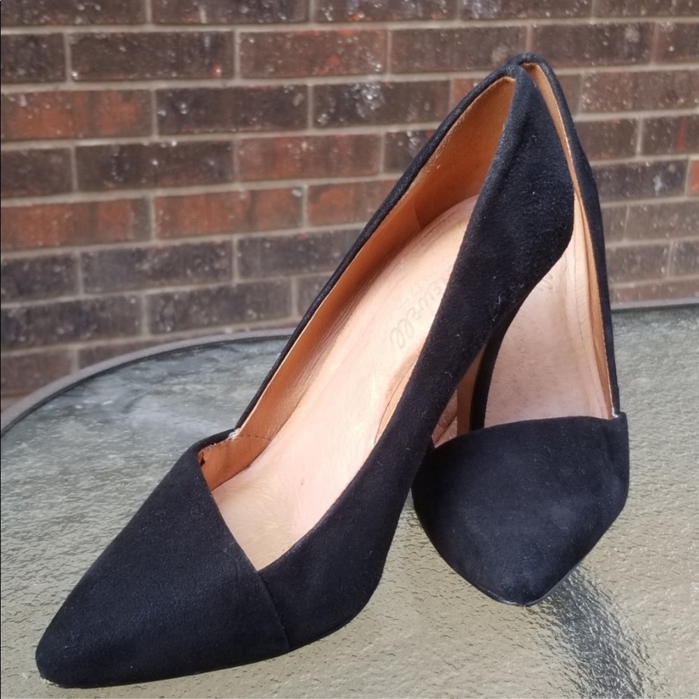 Madewell Mira Black Suede heels size 6.5